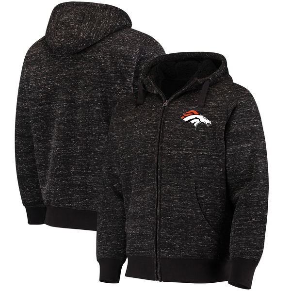 Men's Denver Broncos G-III Sports by Carl Banks Heathered Black Discovery Sherpa Full-Zip NFL Jacket